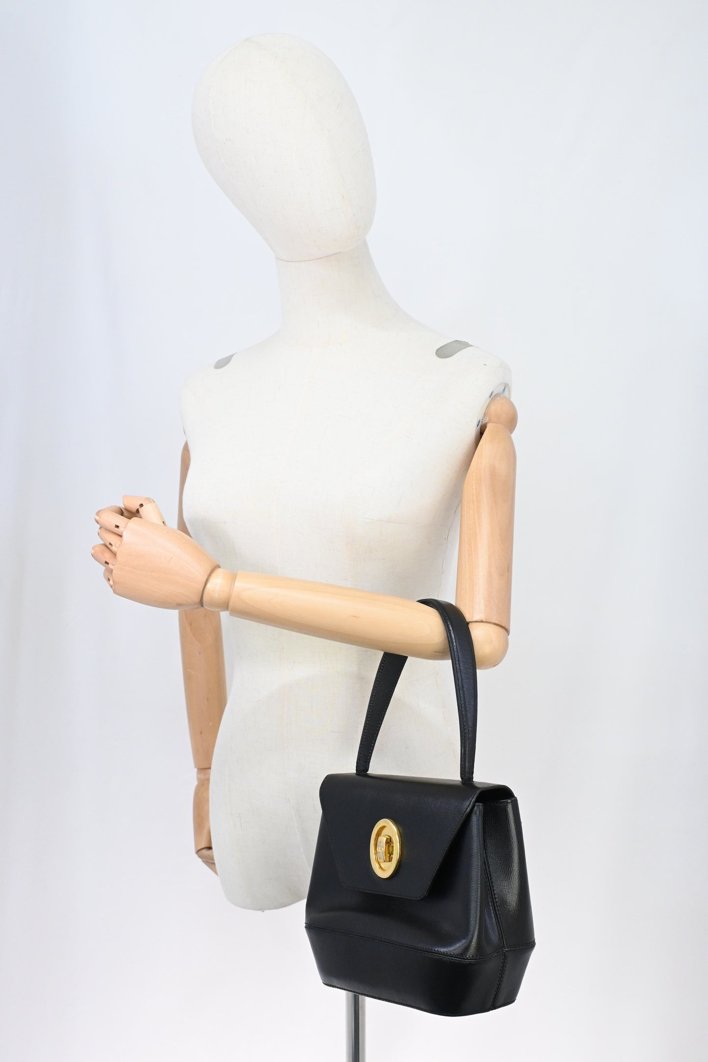 Dior Top Hand Bag in Black Leather