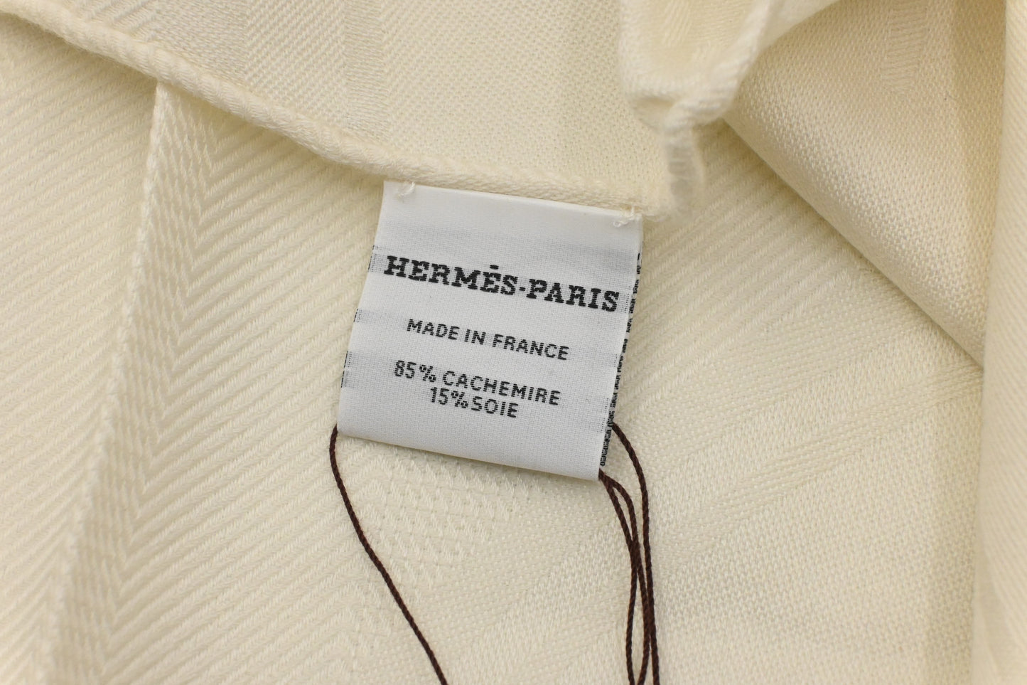 Hermes New Libris Stole in Cream Cashmere and Silk