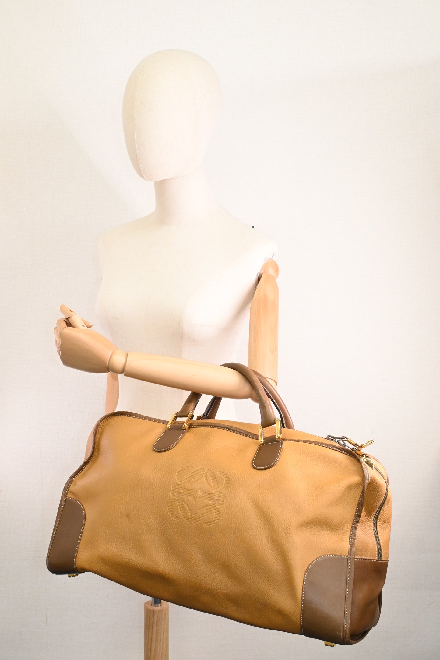 Loewe Amazona Travel Bag in Light Brown Leather