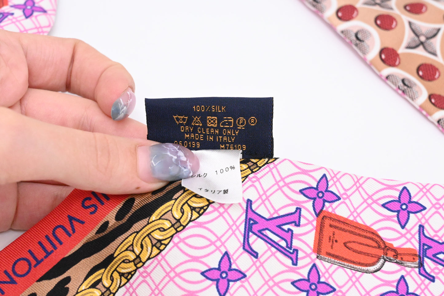 Louis Vuitton 'Bubblegram' Bandeau BB in Pink Silk