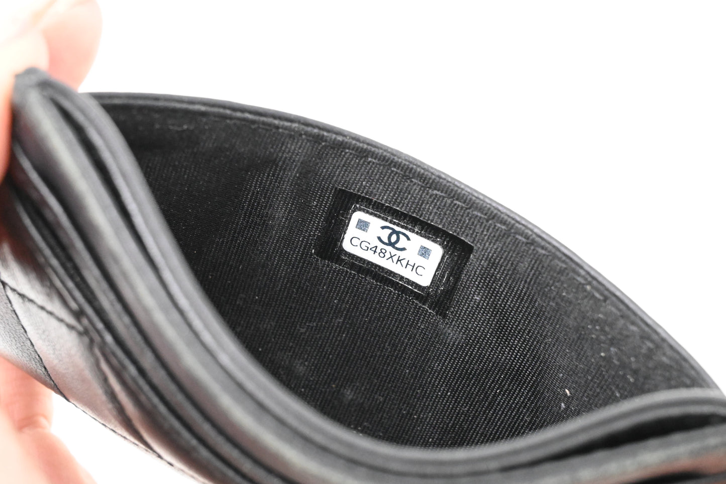 Chanel Card Case in Black Matelassé Leather