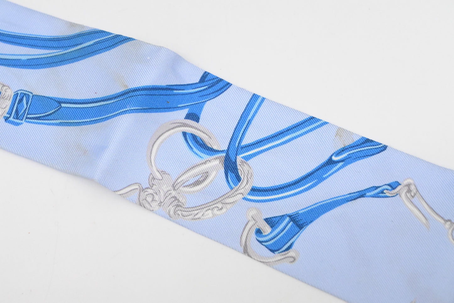 Hermes 'Brides de Gala' Twilly in Blue Silk