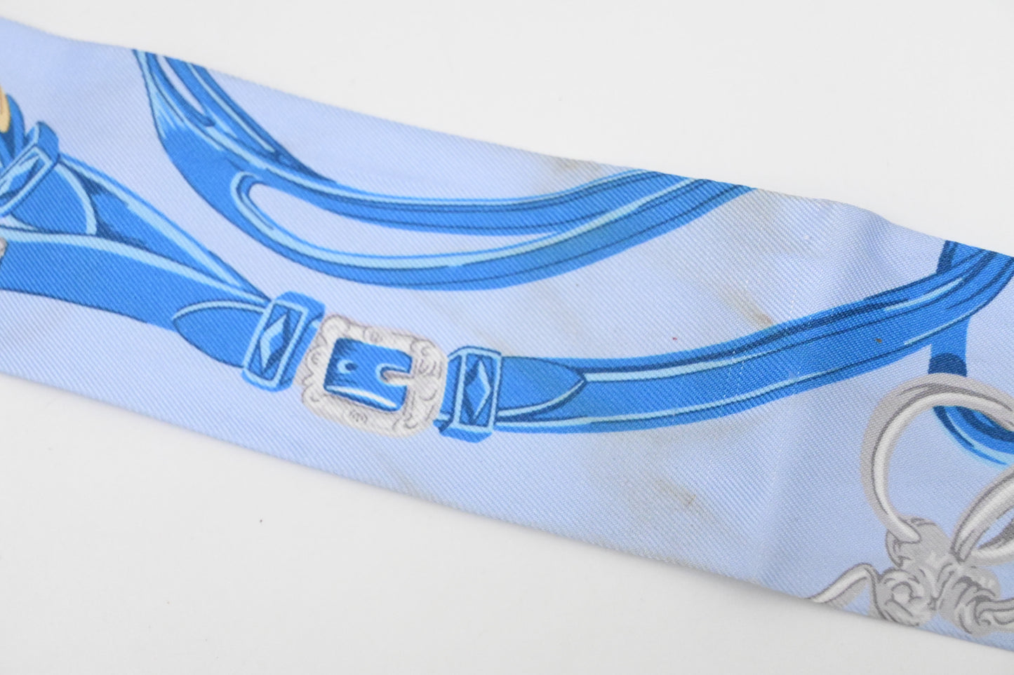 Hermes 'Brides de Gala' Twilly in Blue Silk