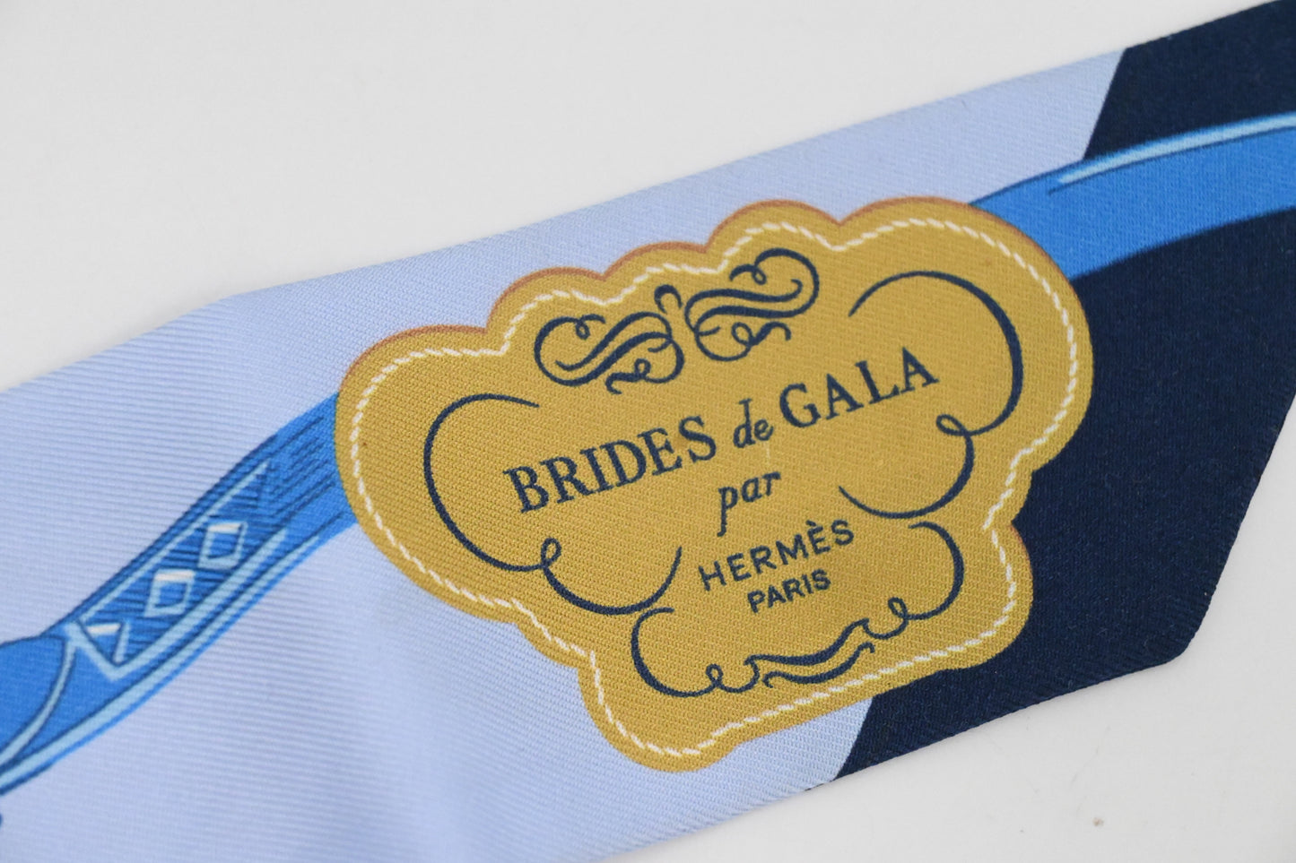 Hermes 'Brides de Gala' Twilly in Blue Silk