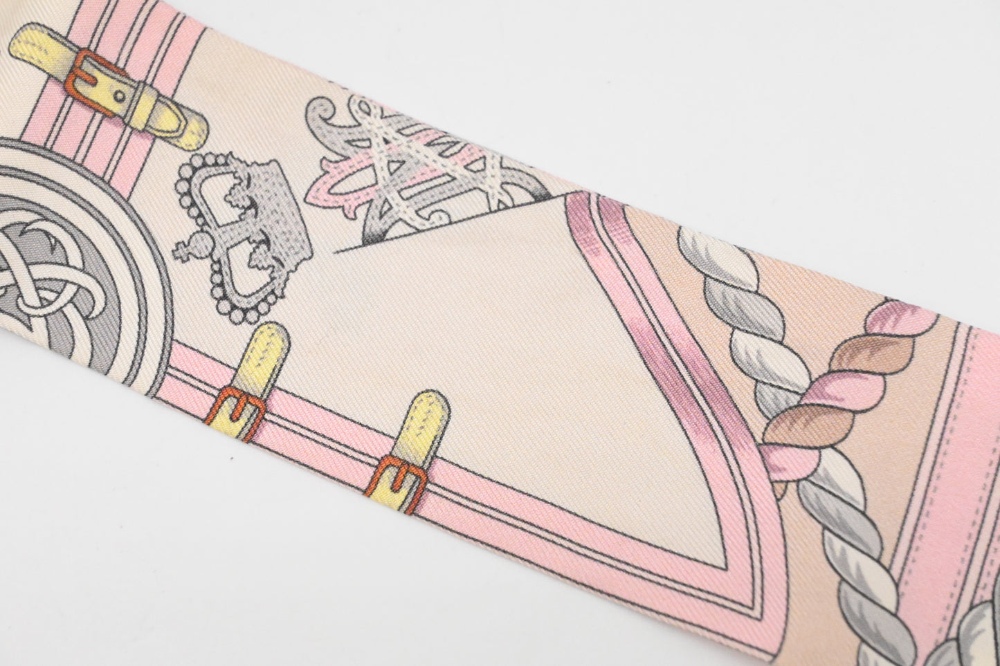 Hermes 'Grande Tenue' Twilly in Pink Silk