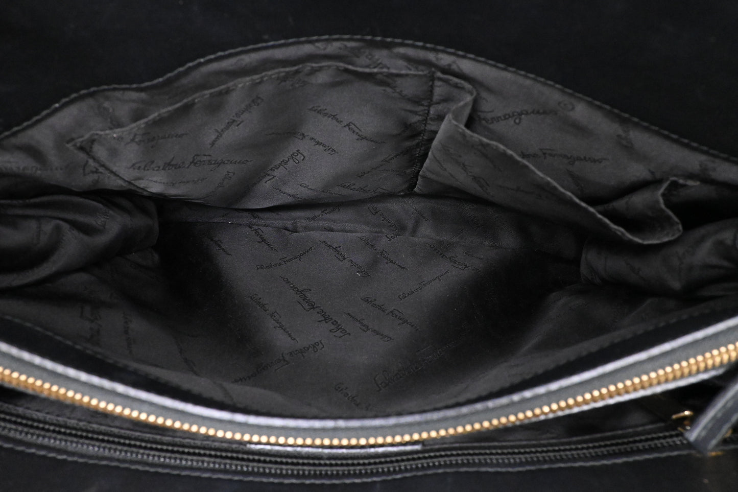 Ferragamo Shoulder Bag in Black Leather