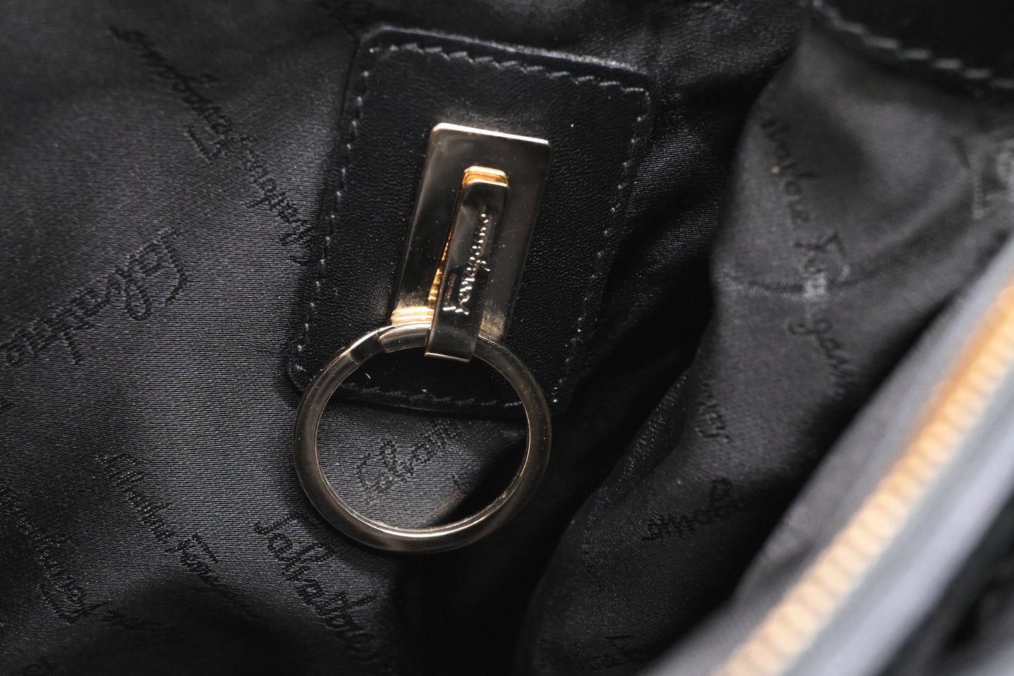 Ferragamo Shoulder Bag in Black Leather