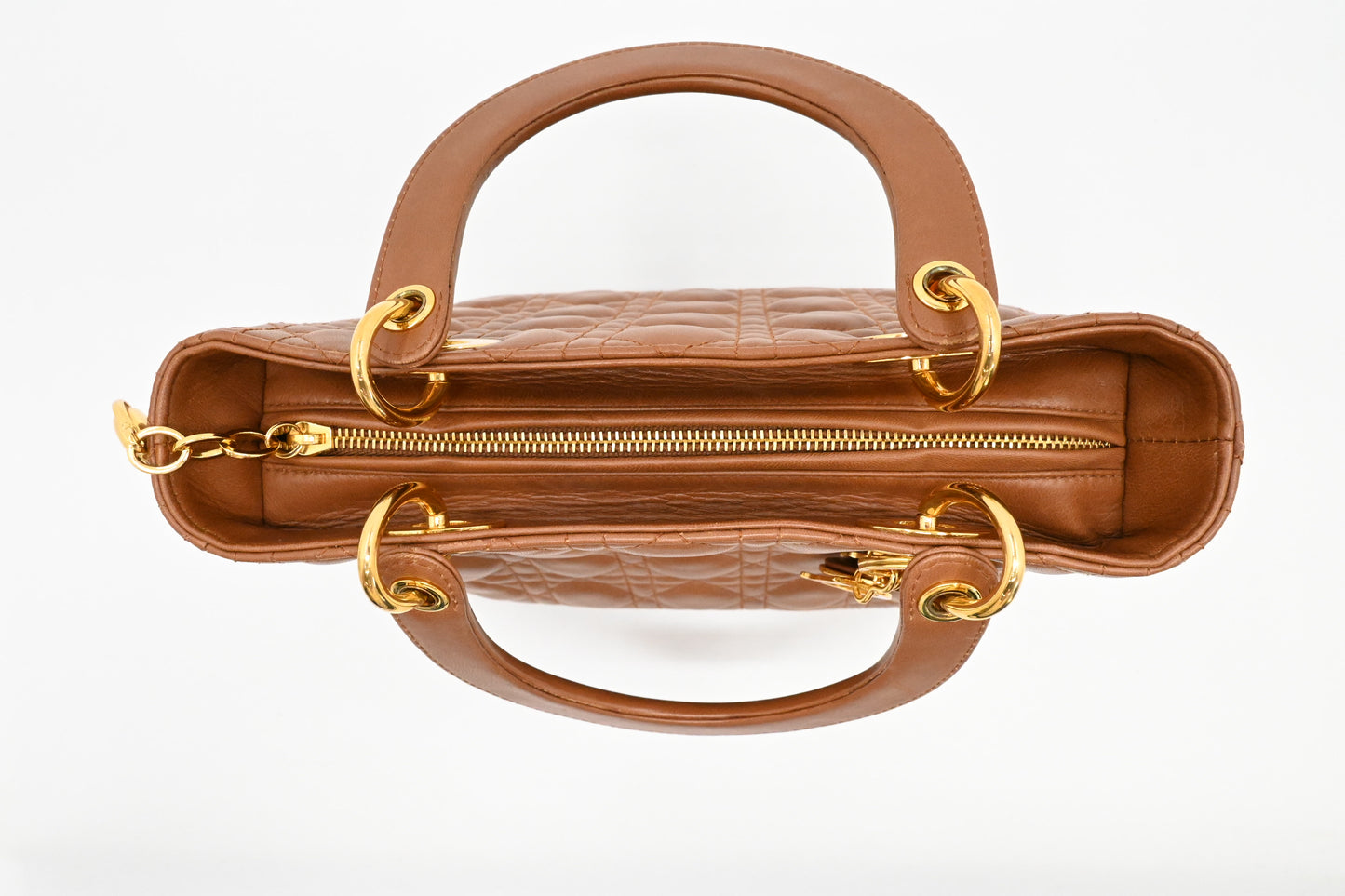 Dior Lady Dior Medium in Brown Cannage Leather