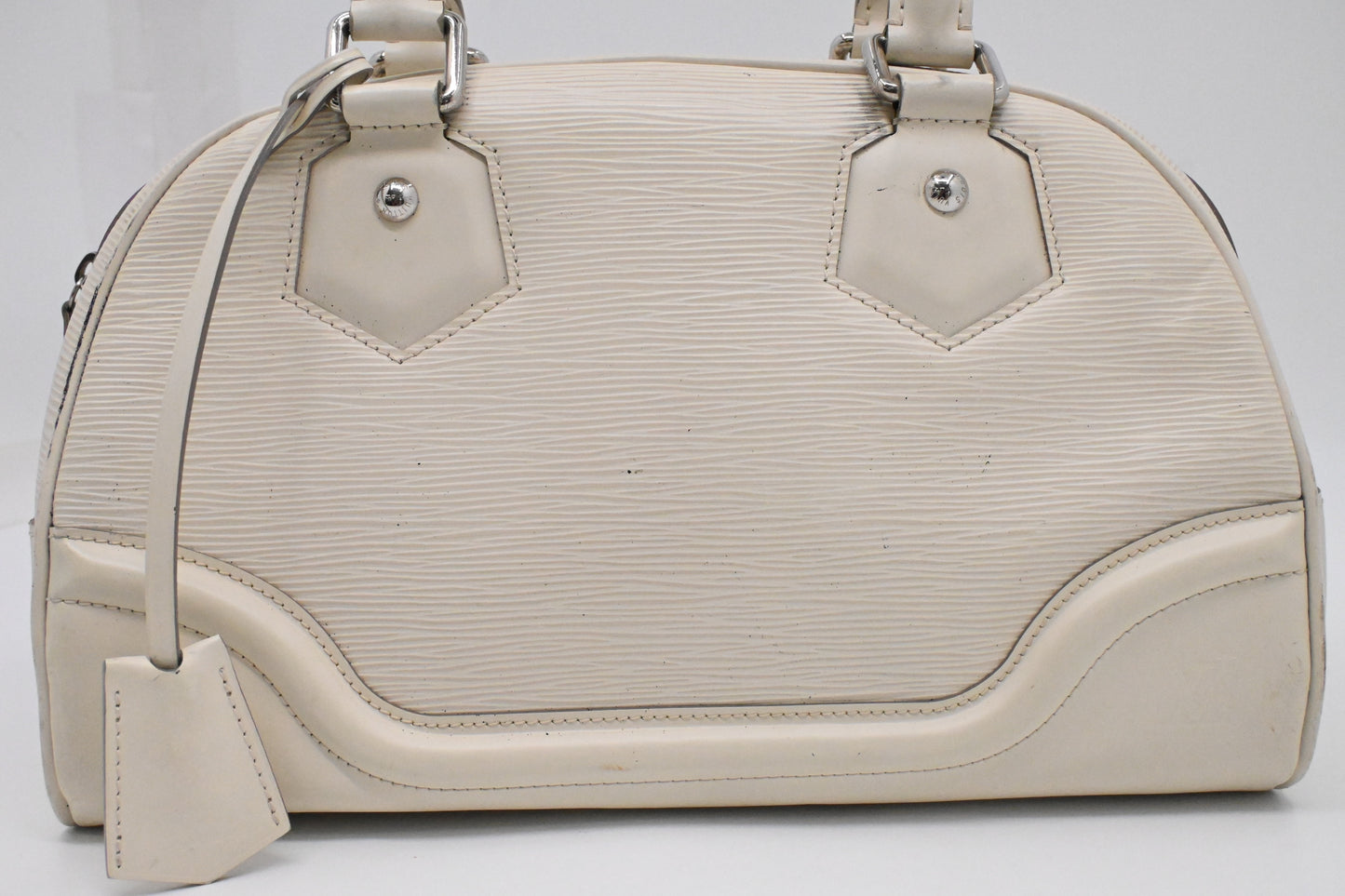 Louis Vuitton Bowling Montaigne PM in White Epi Leather