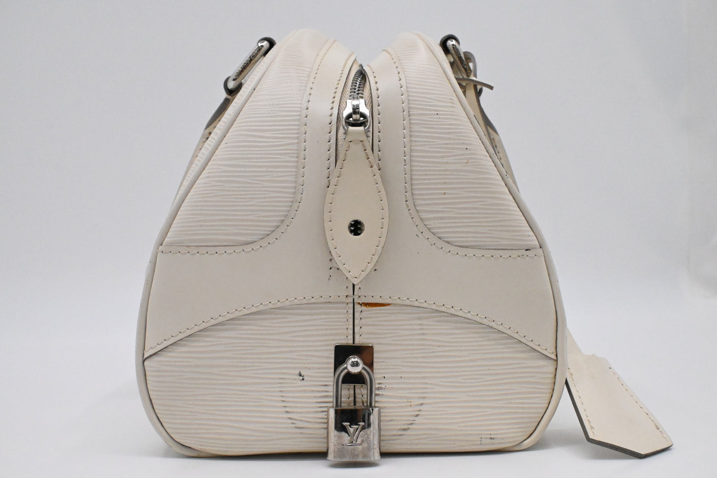 Louis Vuitton Bowling Montaigne PM in White Epi Leather