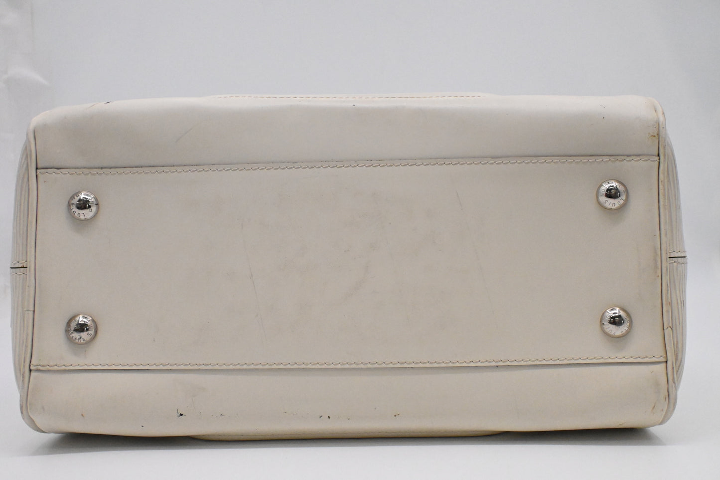 Louis Vuitton Bowling Montaigne PM in White Epi Leather