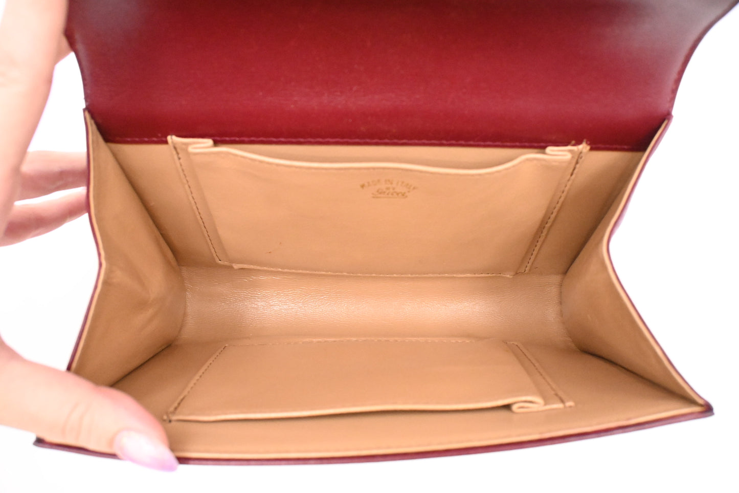 Gucci Clutch in Maroon Leather