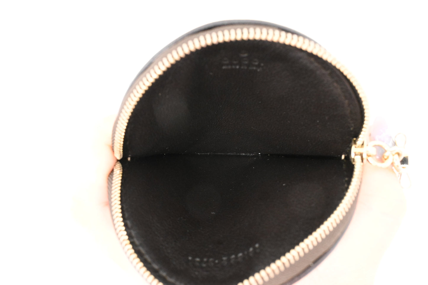 Gucci Round Coin Case in GG Coated Canvas