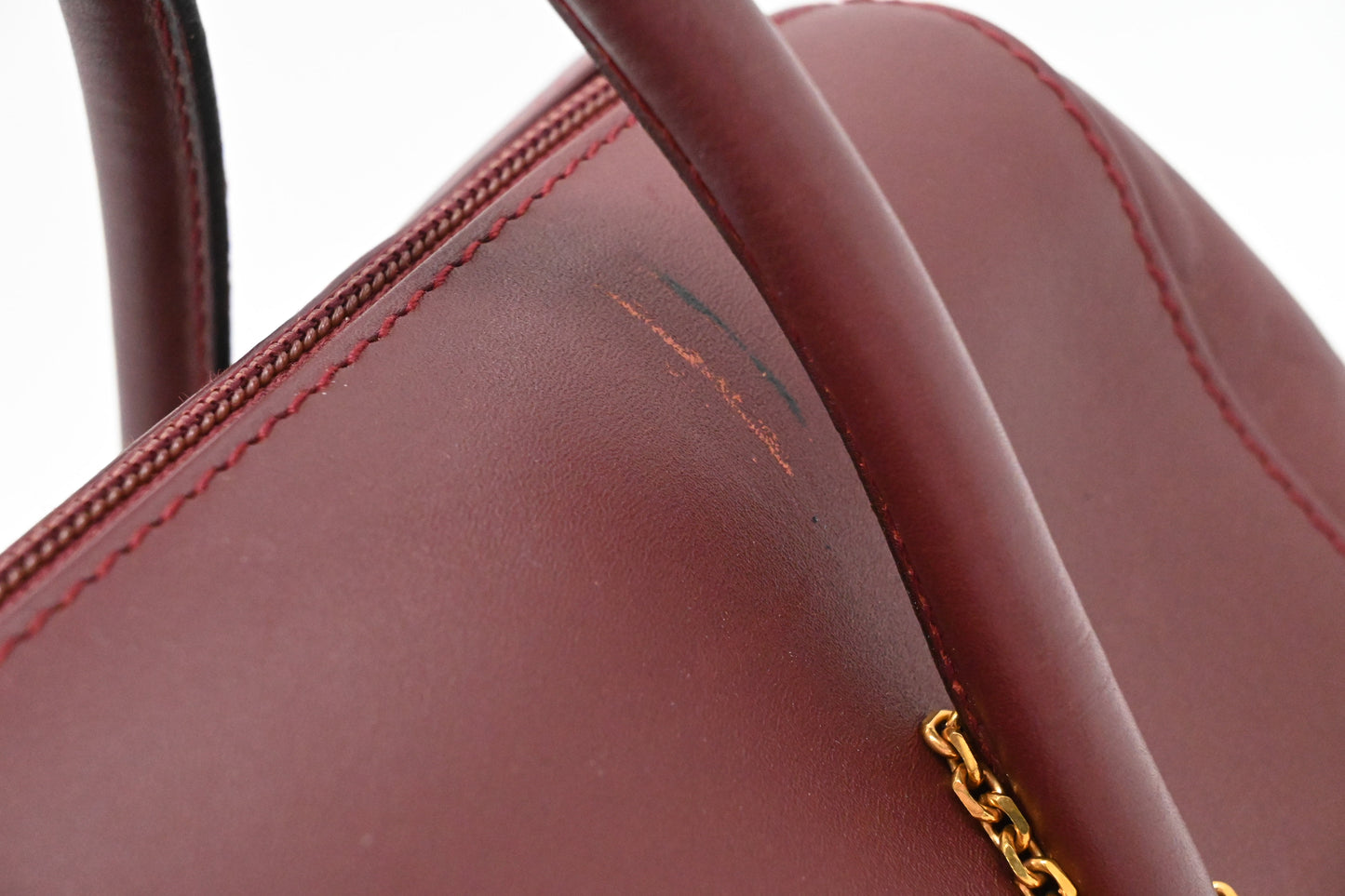 Cartier Handbag in Burgundy Leather