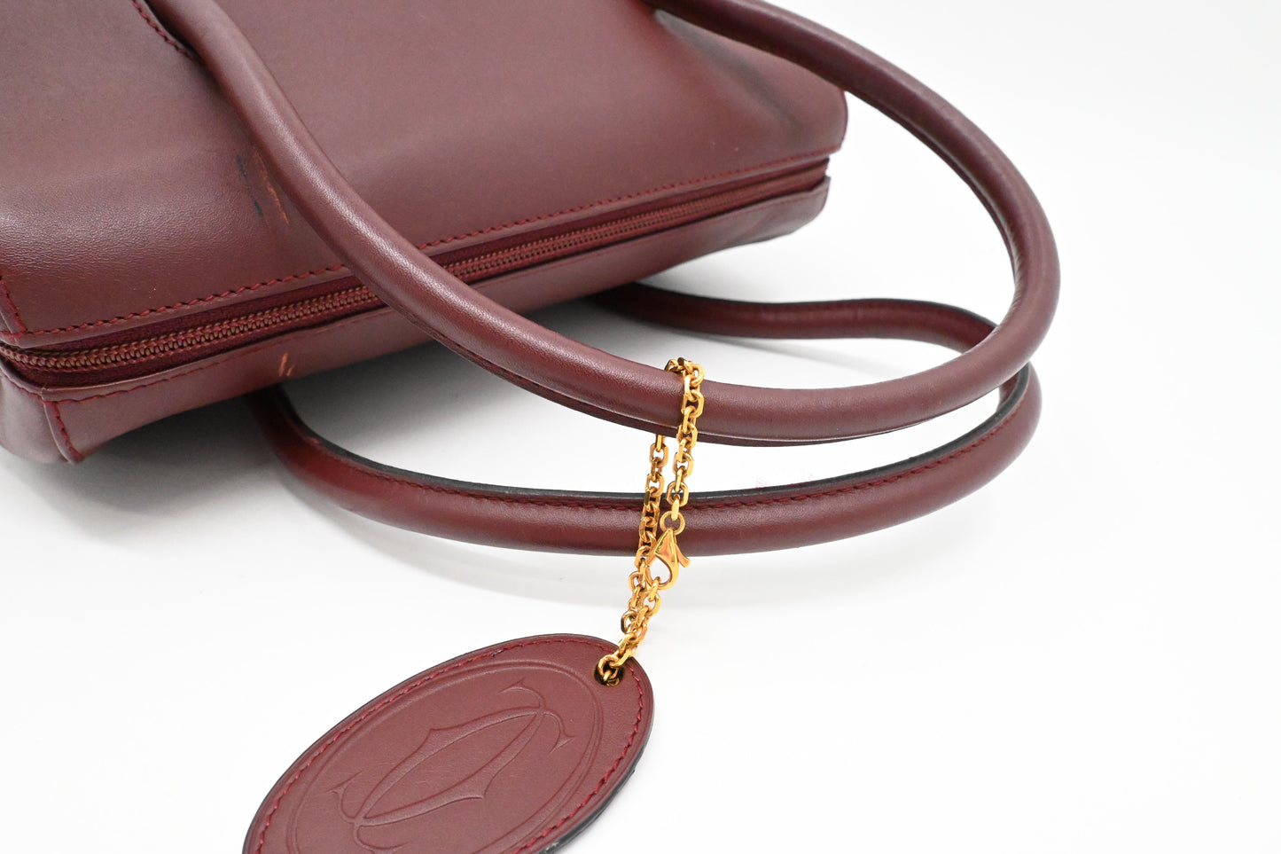 Cartier Handbag in Burgundy Leather