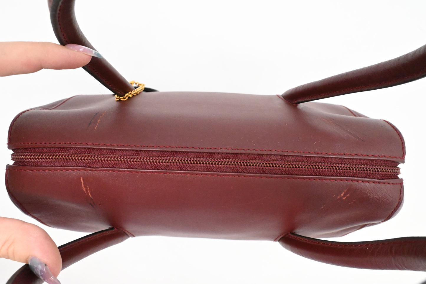 Cartier Handbag in Burgundy Leather