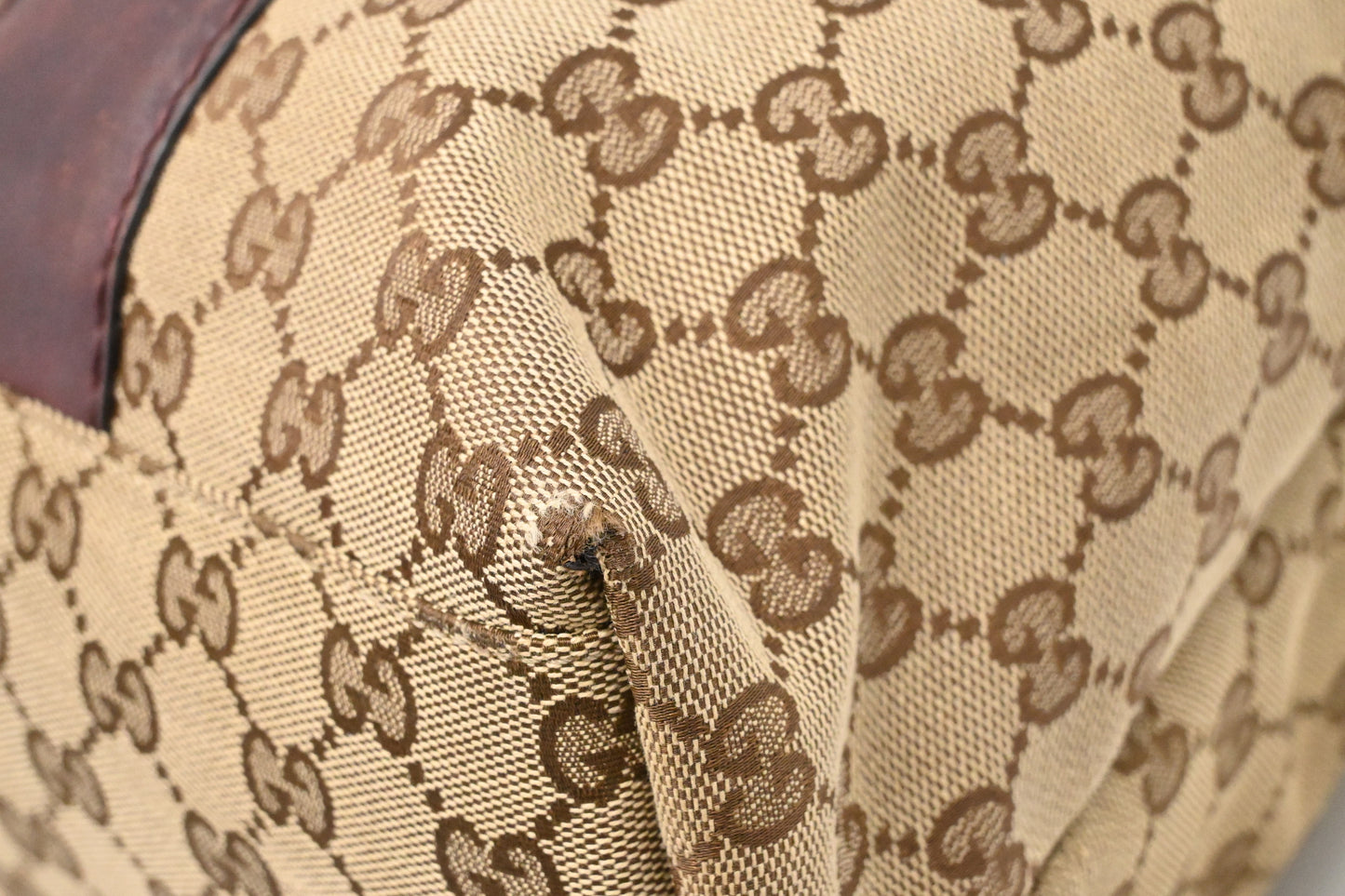 Gucci Bamboo Tote in Brown GG Canvas