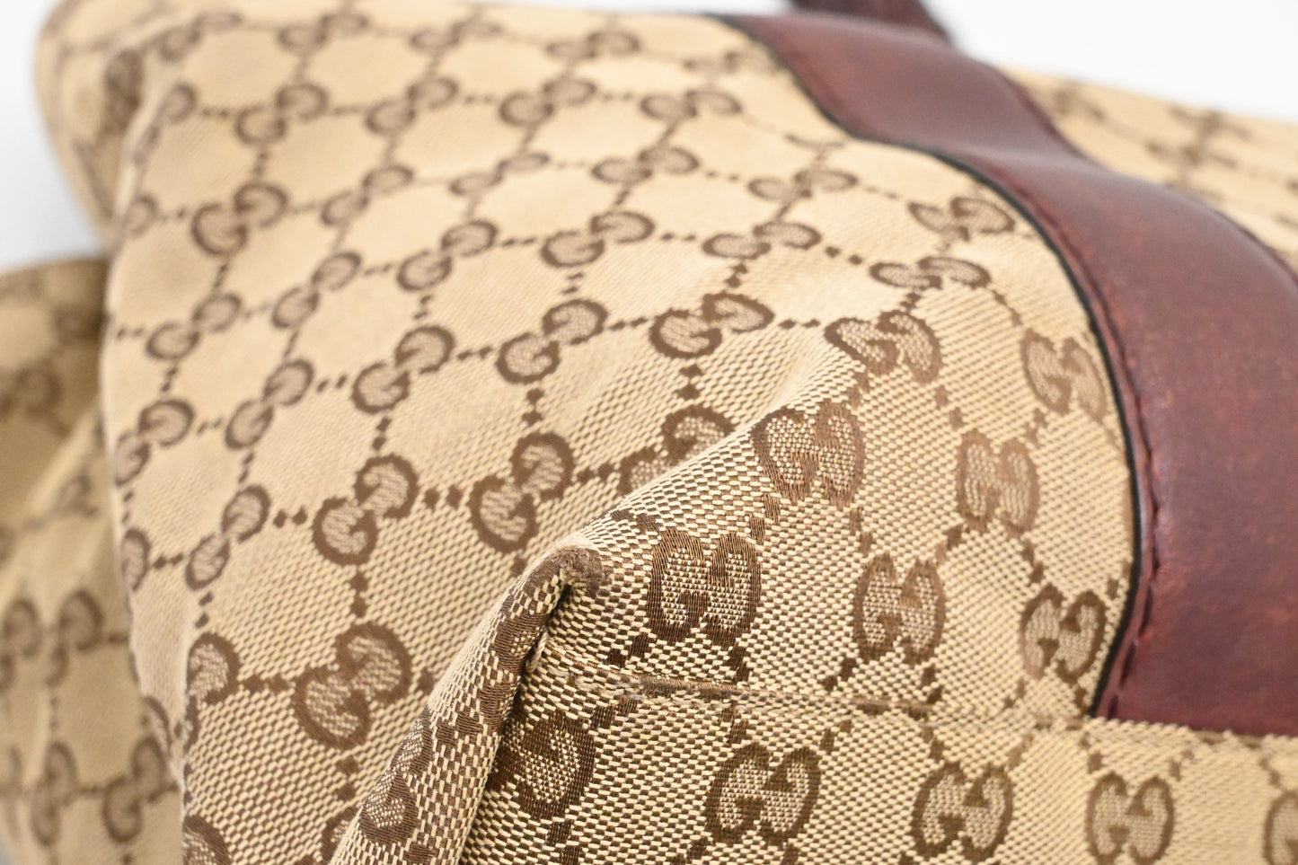 Gucci Bamboo Tote in Brown GG Canvas