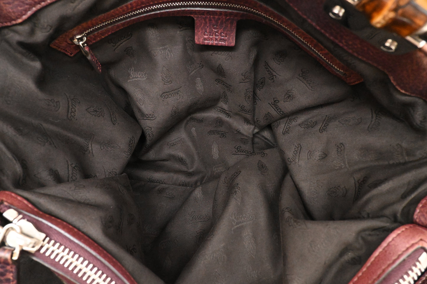 Gucci Bamboo Tote in Brown GG Canvas