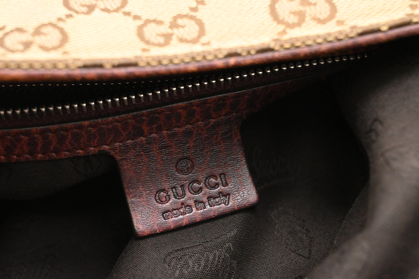 Gucci Bamboo Tote in Brown GG Canvas