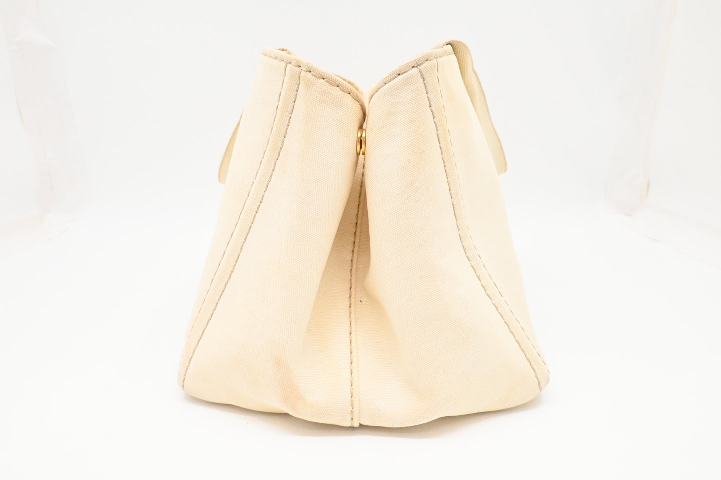 Prada Large Canapa Tote in White Canvas