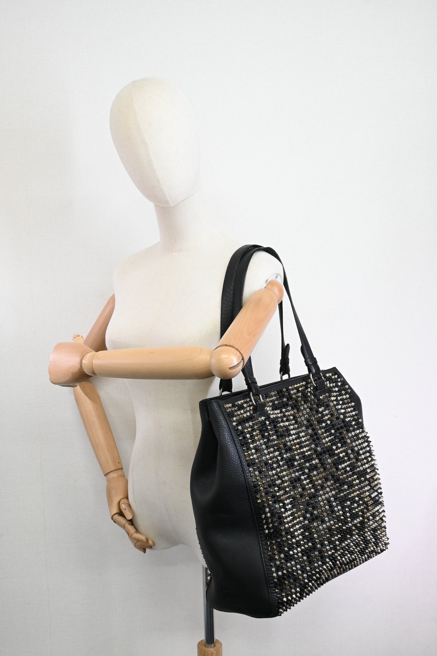 Louboutin Tote in Black Studded Leather