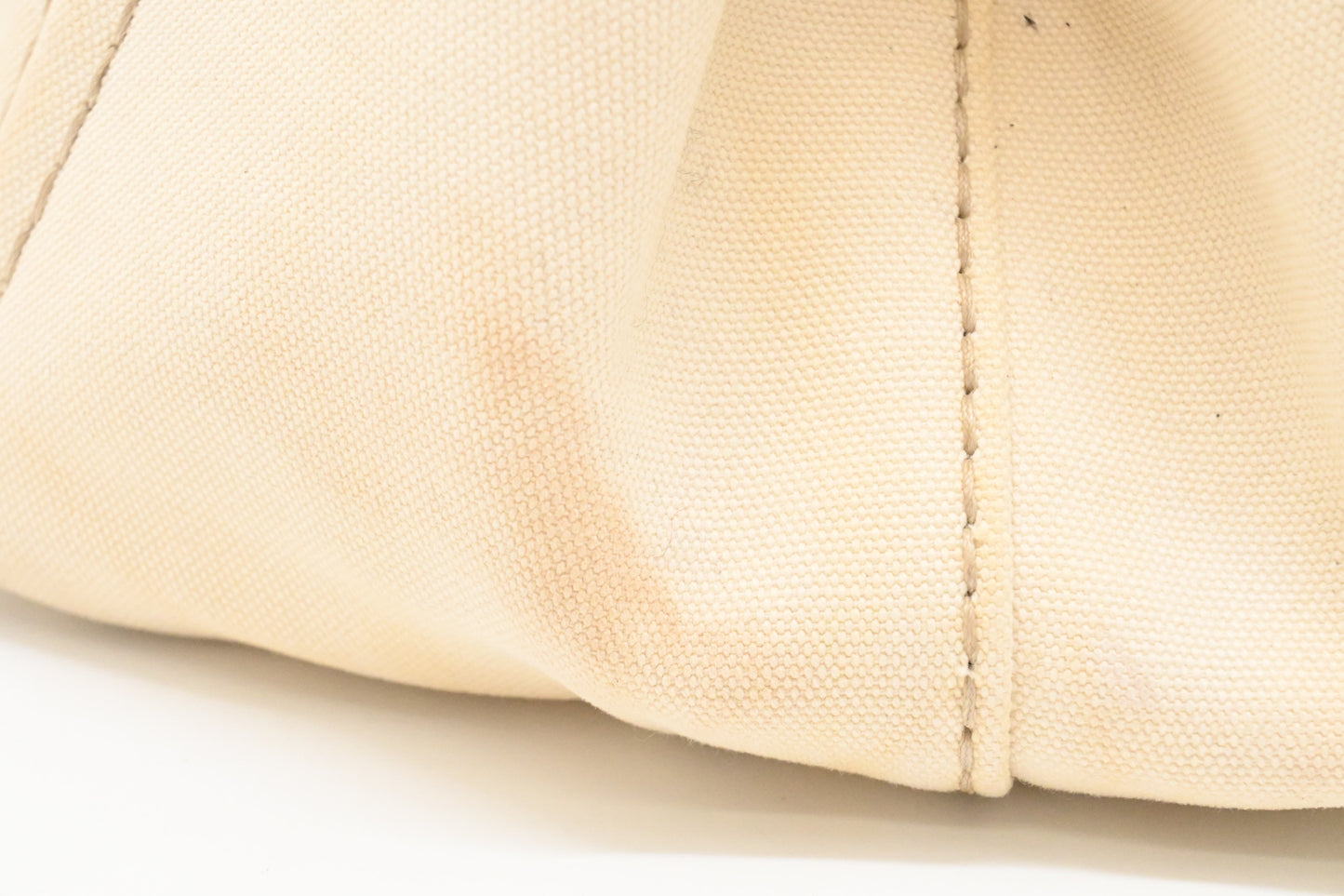 Prada Large Canapa Tote in White Canvas