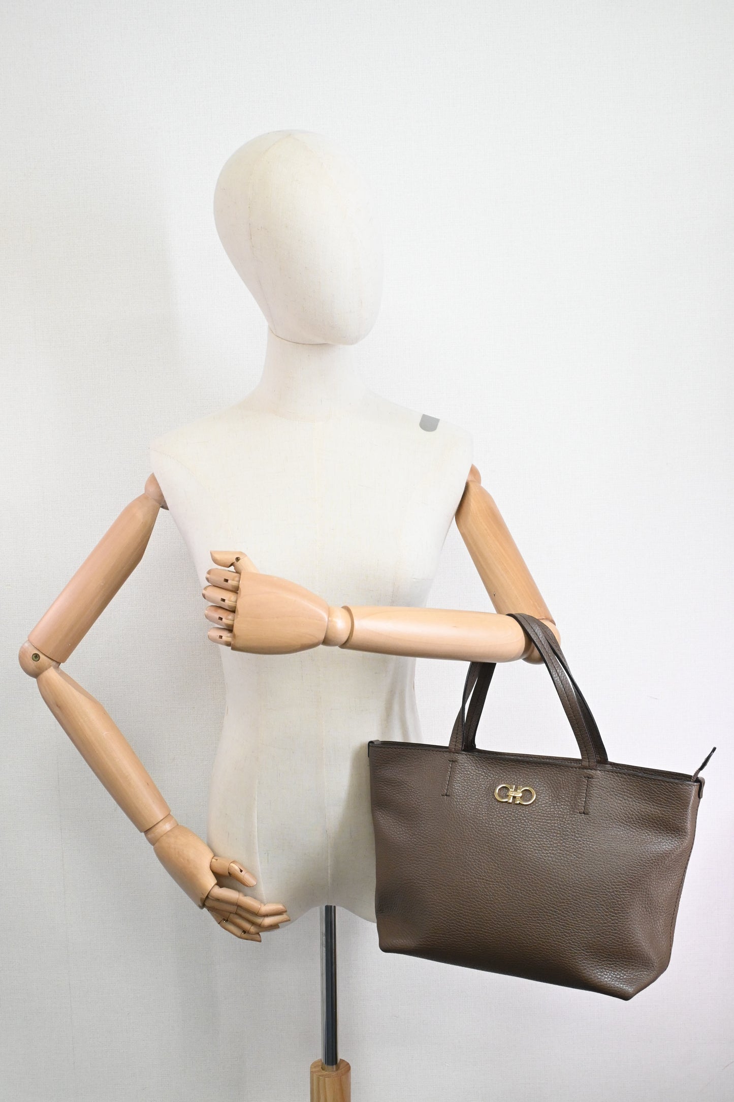 Ferragamo Mini Tote in Brown Leather