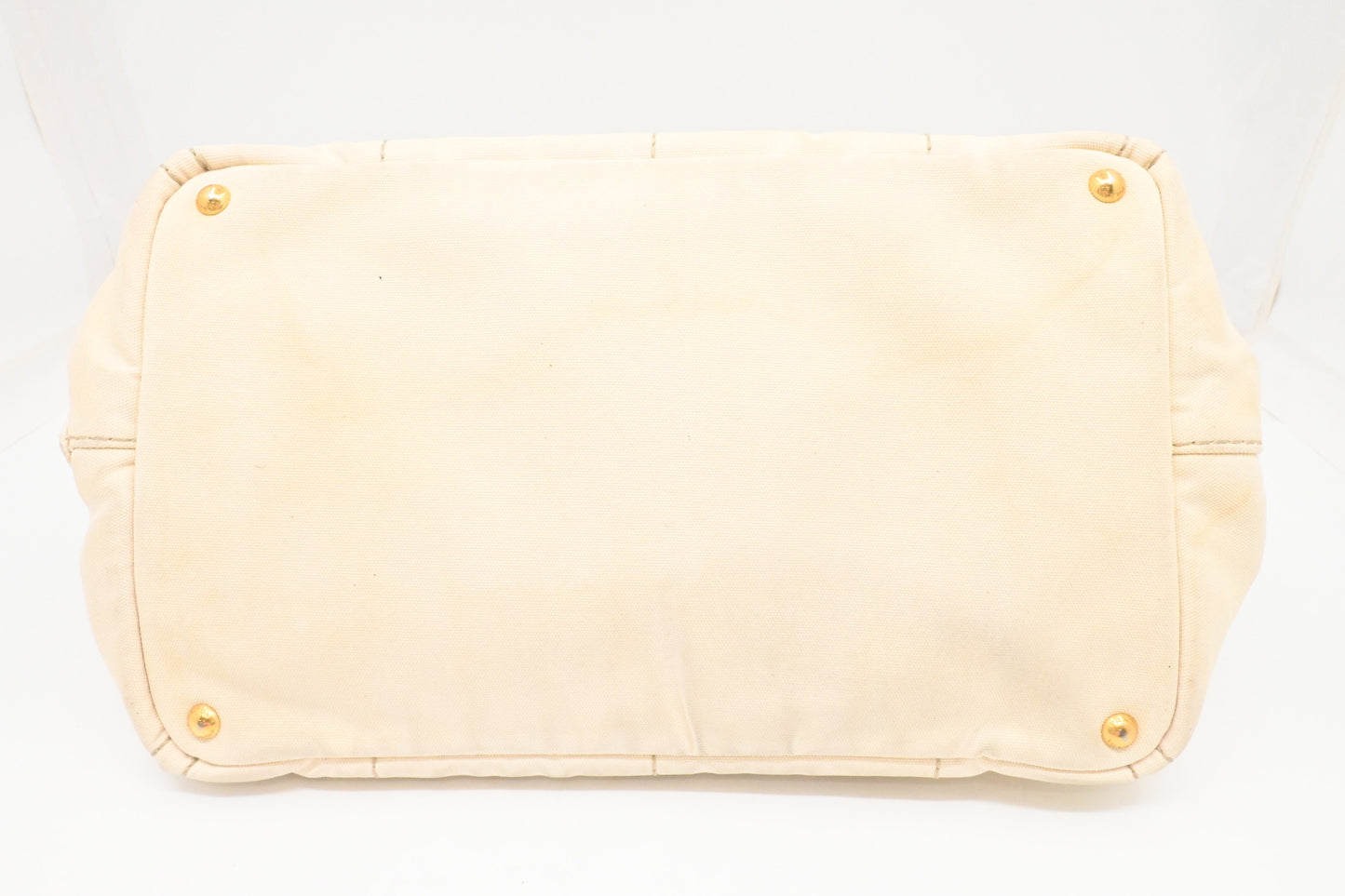 Prada Large Canapa Tote in White Canvas