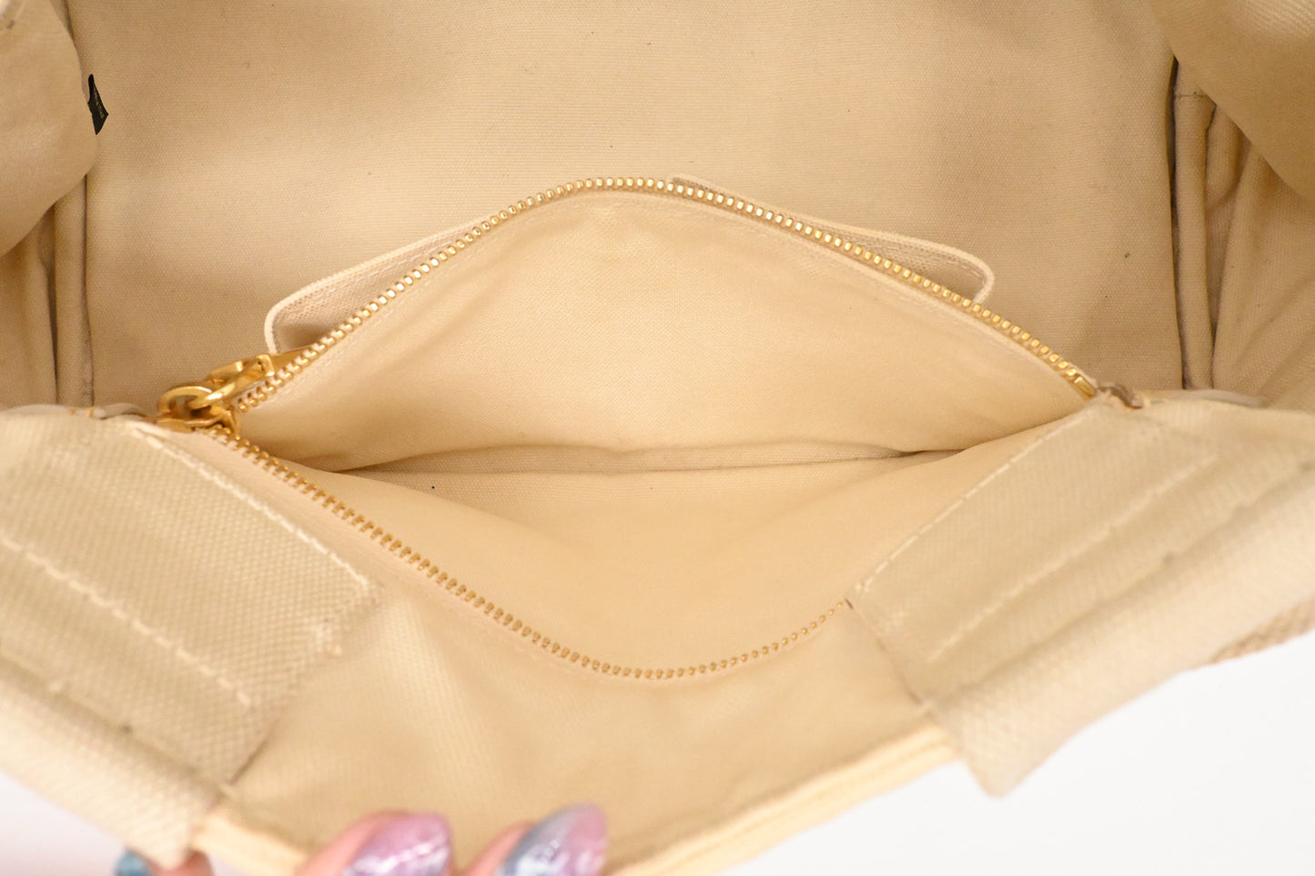 Prada Large Canapa Tote in White Canvas