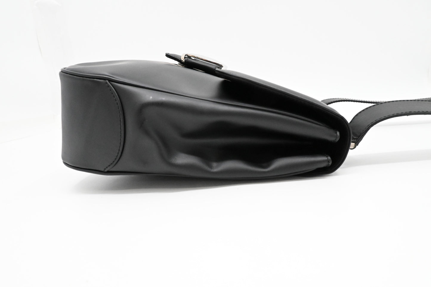 Ferragamo Shoulder Bag in Matte Black Leather