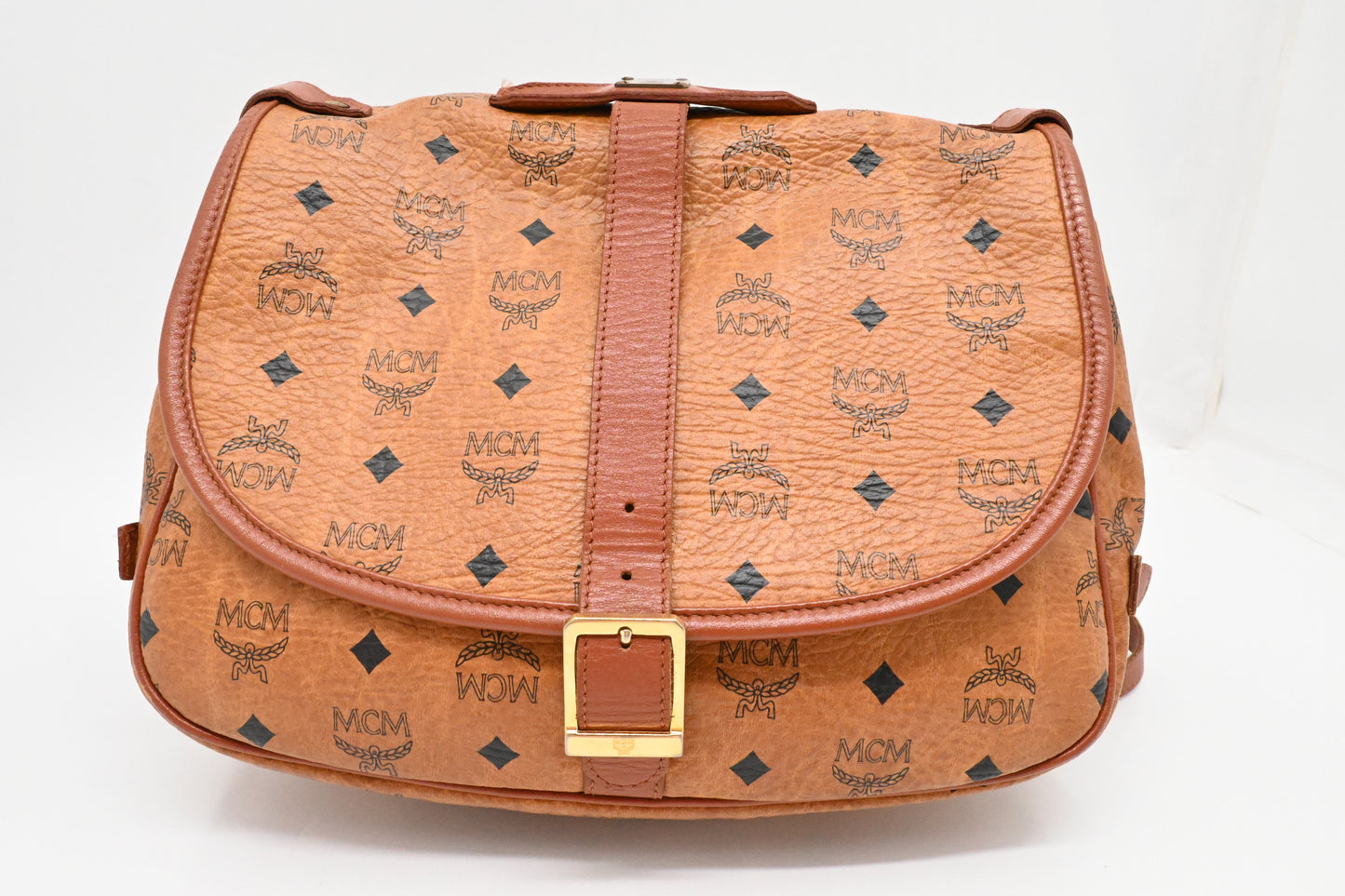 MCM Messenger Bag in Cognac Visetos Canvas