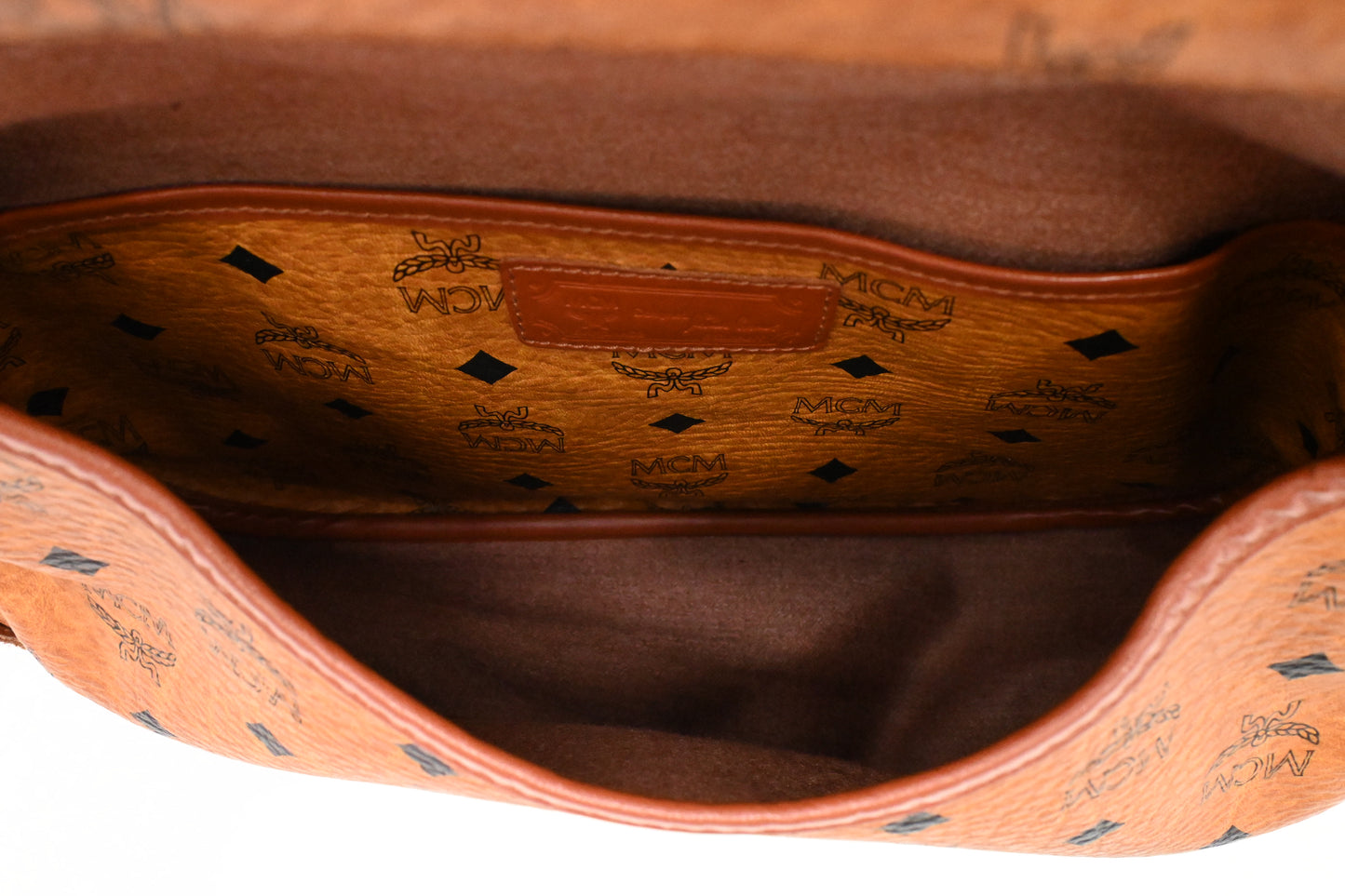 MCM Messenger Bag in Cognac Visetos Canvas