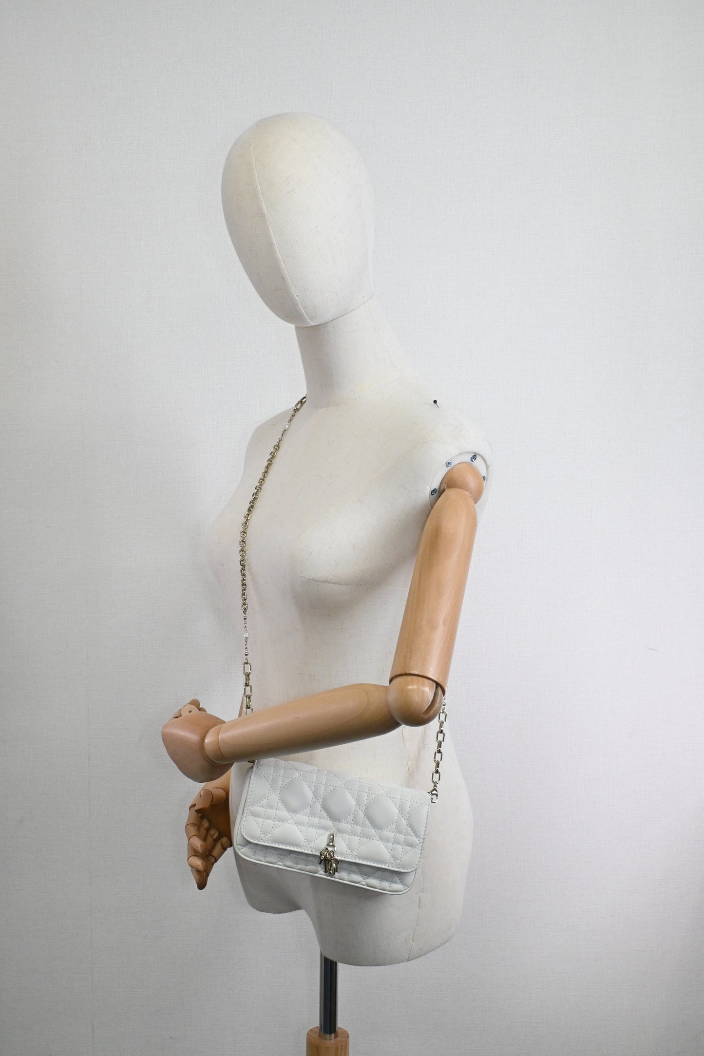 Dior Talk Phone Pouch in White Cannage Leather