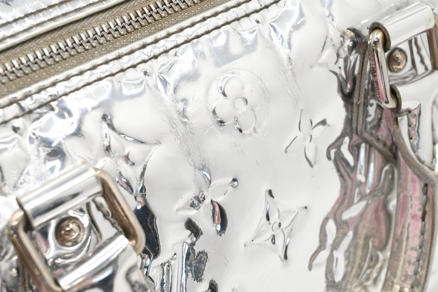 Louis Vuitton Miroir Speedy 30 in Silver Canvas