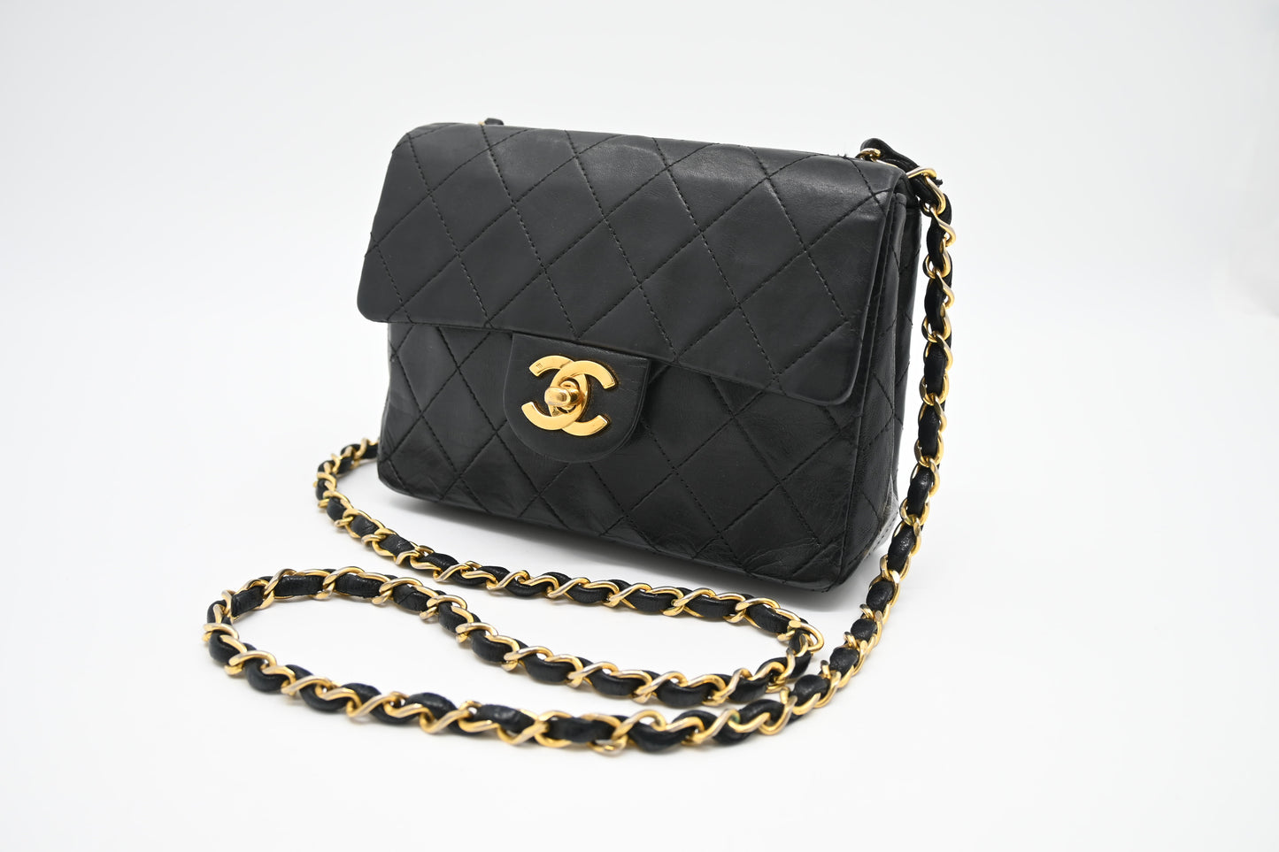 Chanel Mini Square in Black Matelassé Leather