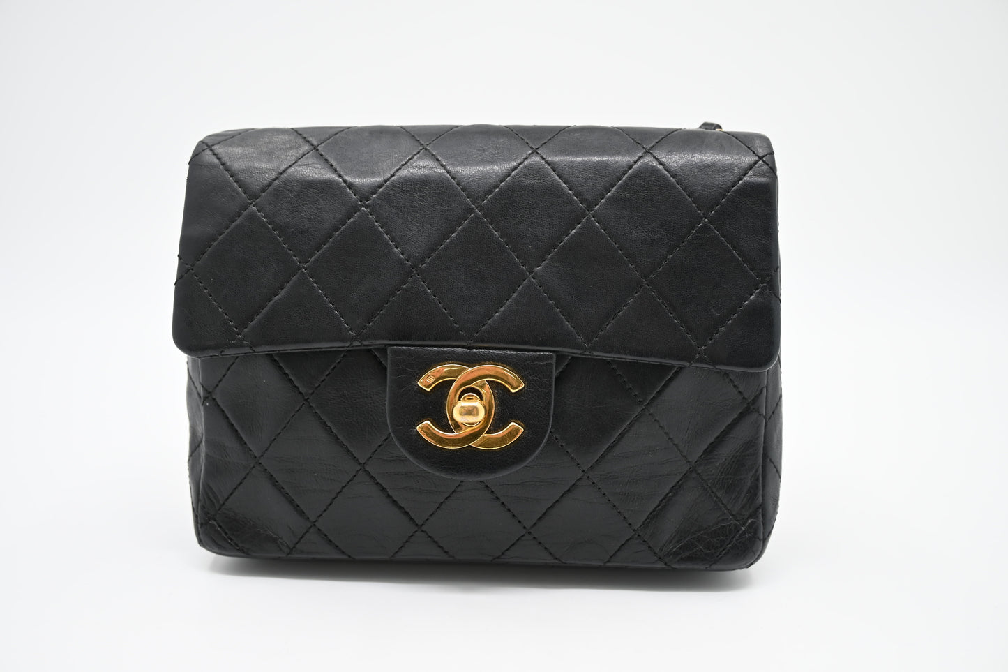 Chanel Mini Square in Black Matelassé Leather