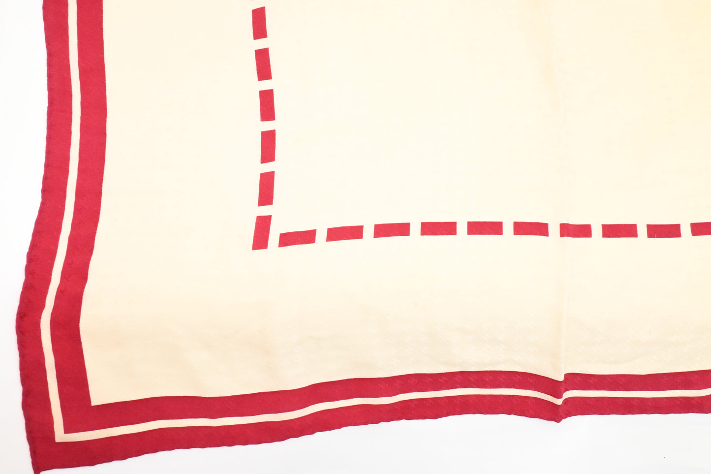 Chanel Scarf in Red and Cream Silk