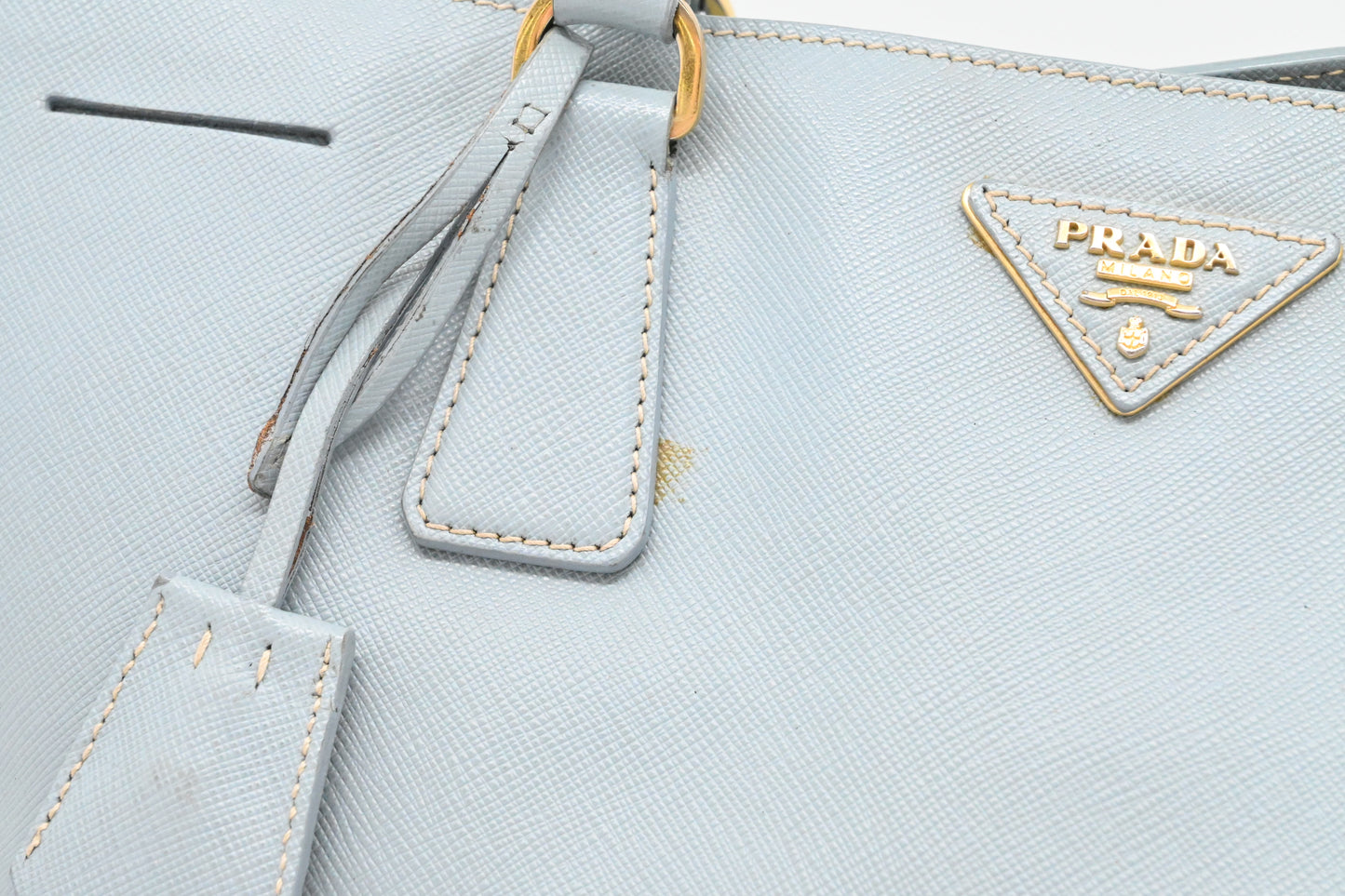 Prada Large Galleria in Light Blue Saffiano Leather