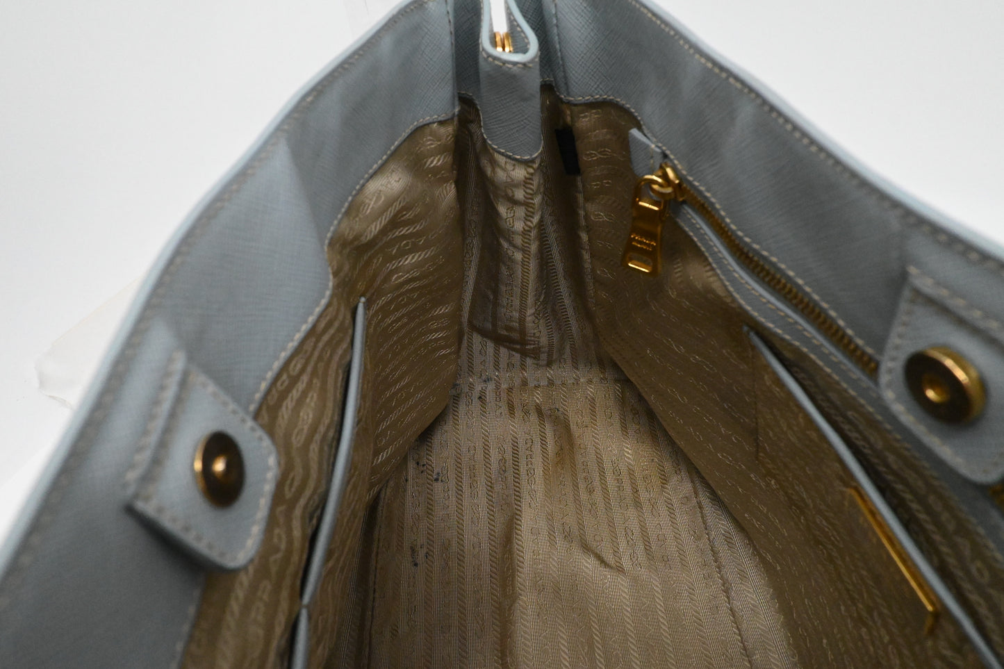 Prada Large Galleria in Light Blue Saffiano Leather