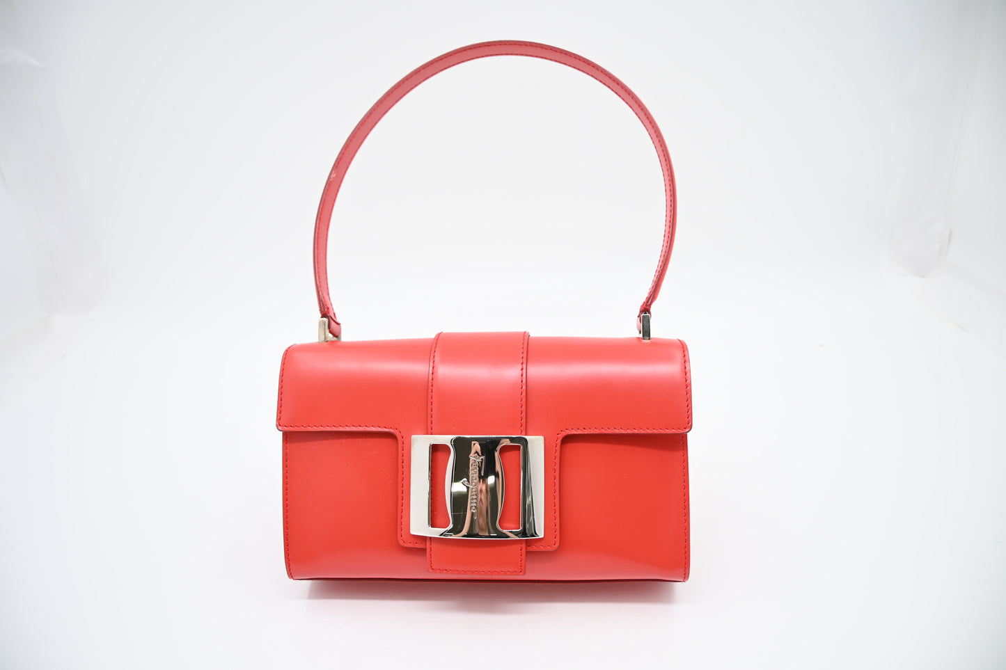 Ferragamo Shoulder Bag in Red-Orange Leather