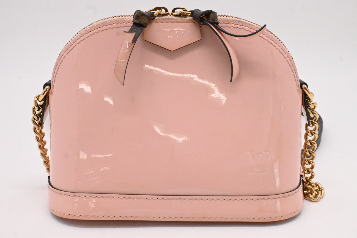 Louis Vuitton Mini Alma in Pink Vernis Leather and Monogram Canvas