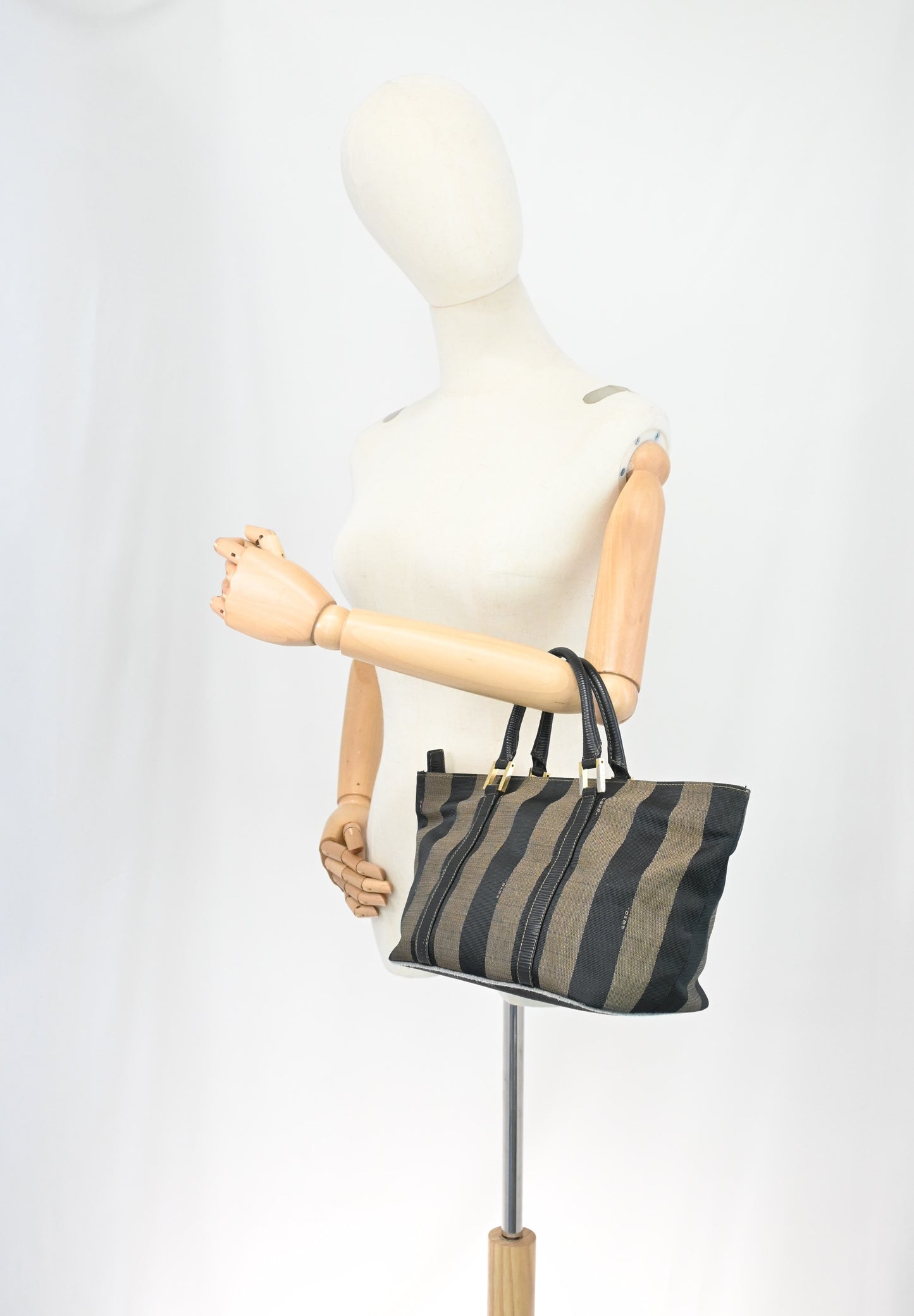 Fendi Handbag in Black Pequin Canvas