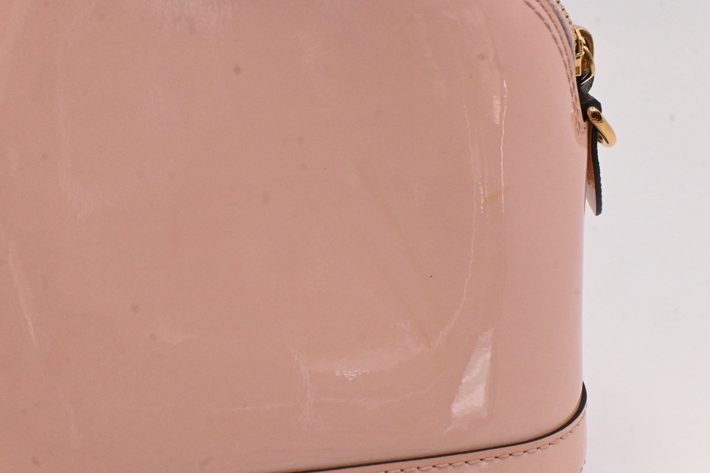 Louis Vuitton Mini Alma in Pink Vernis Leather and Monogram Canvas