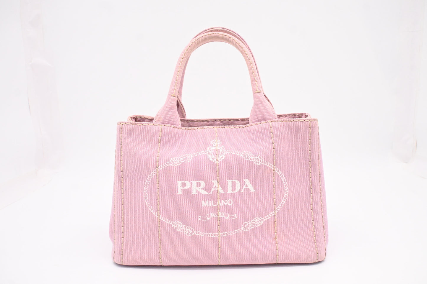 Prada Small Canapa in Pink Canvas