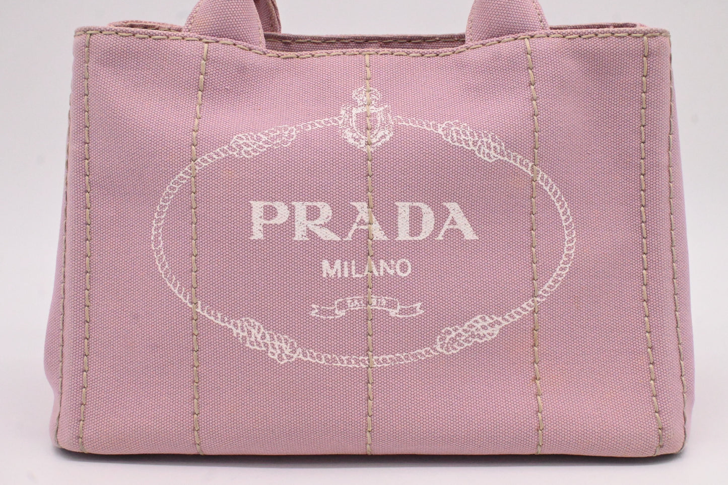 Prada Small Canapa in Pink Canvas