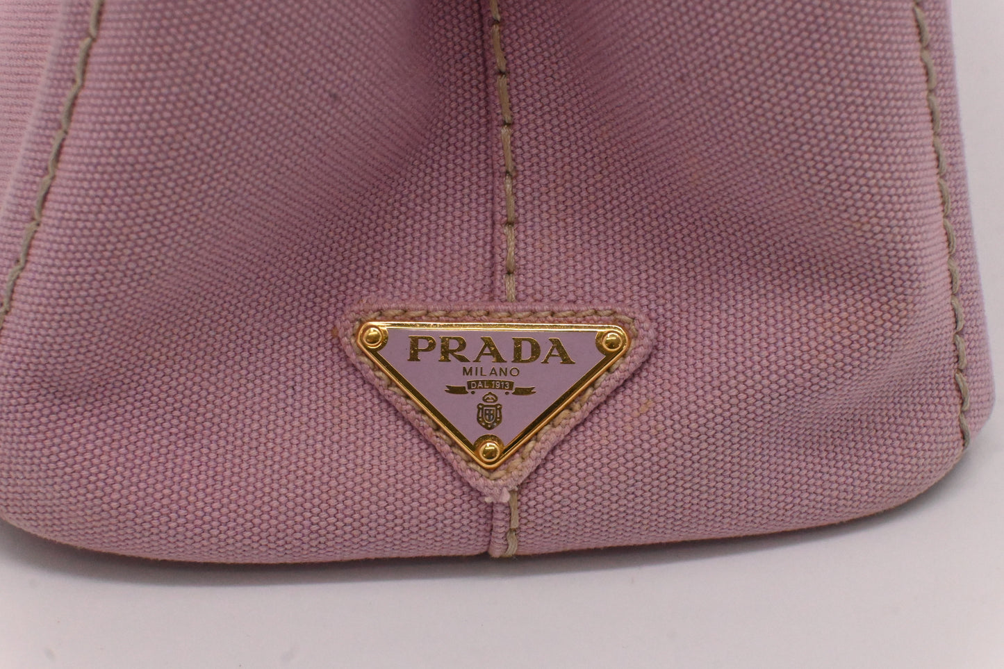 Prada Small Canapa in Pink Canvas