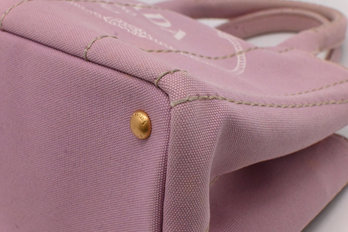 Prada Small Canapa in Pink Canvas