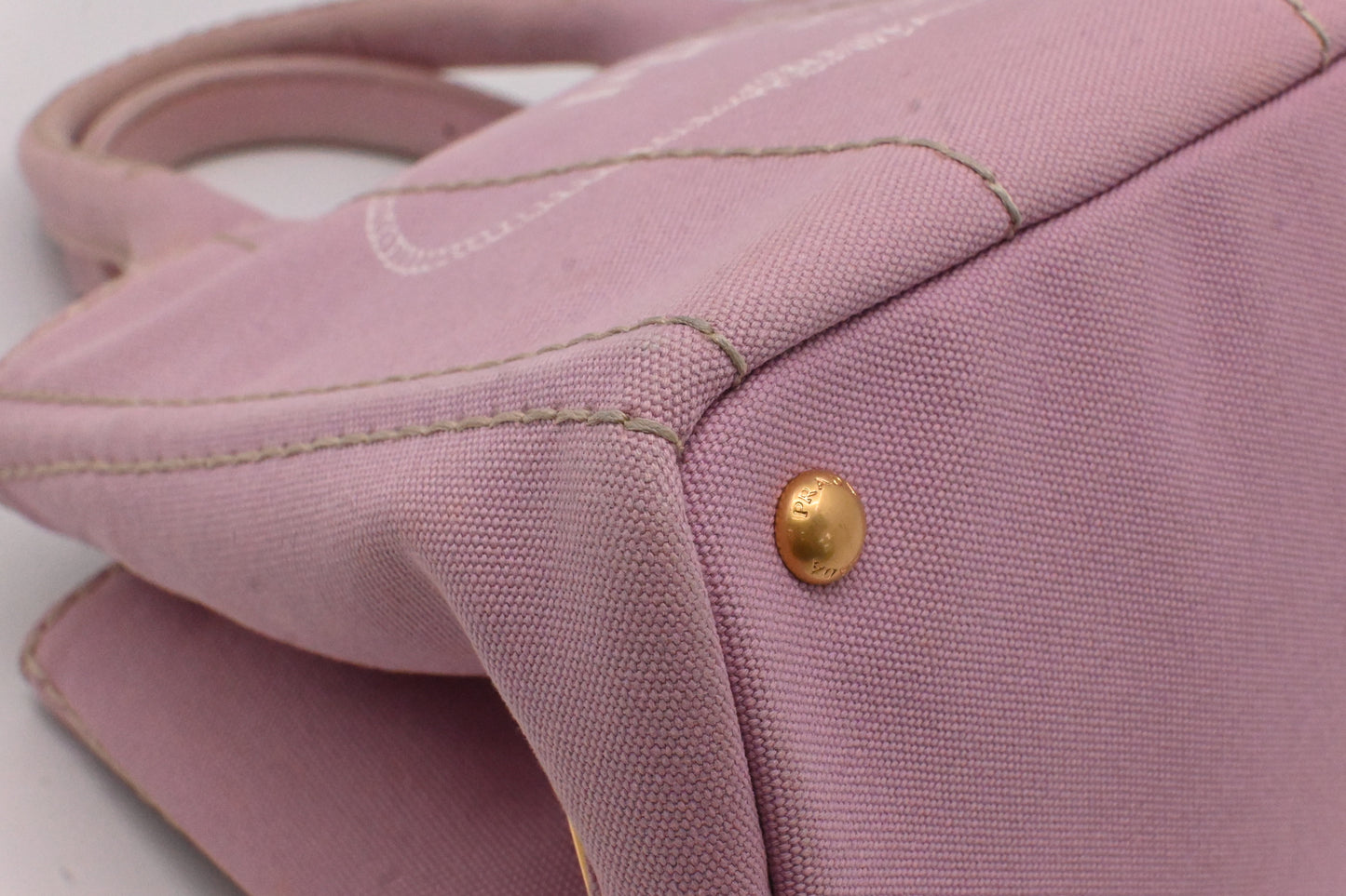 Prada Small Canapa in Pink Canvas