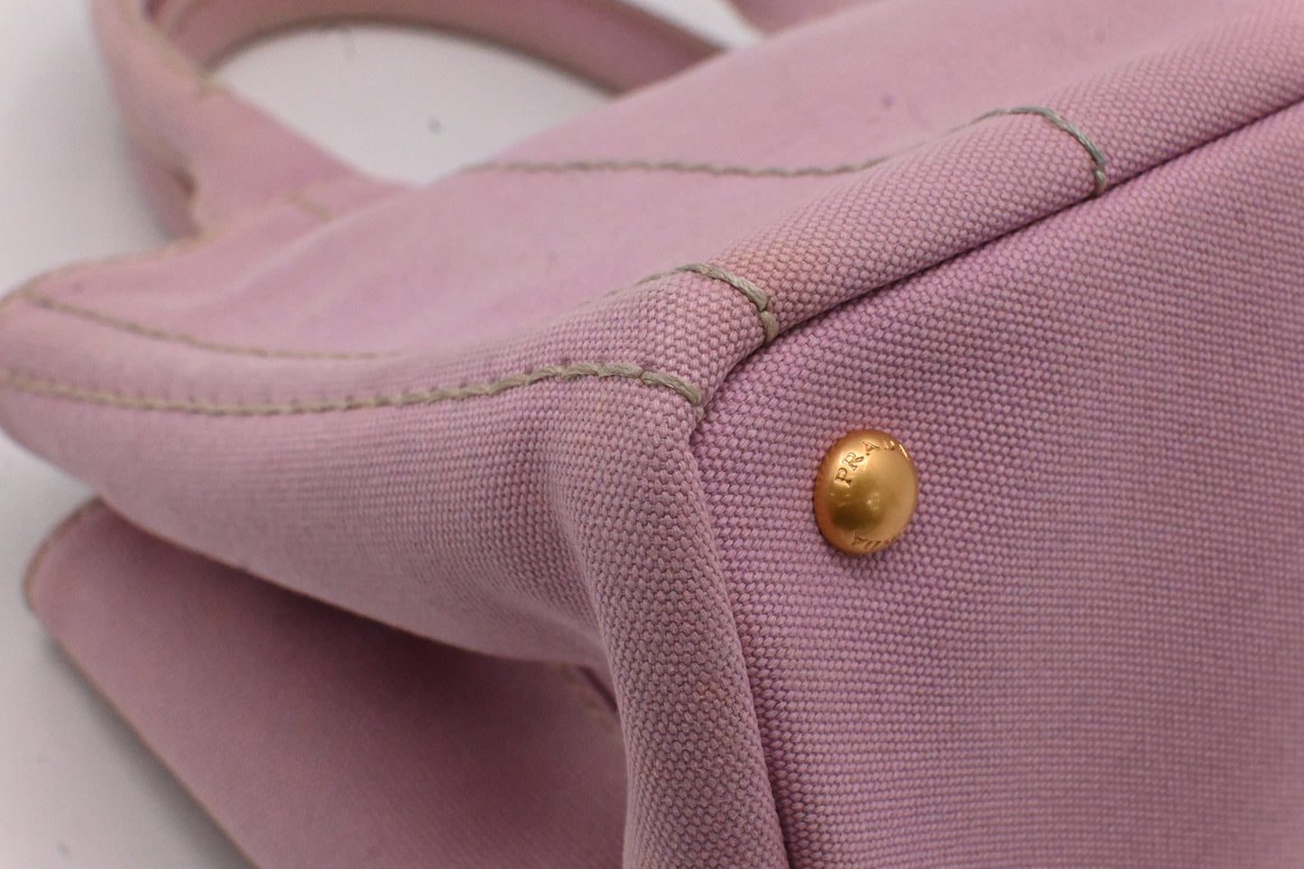 Prada Small Canapa in Pink Canvas